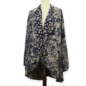 Vintage Kathryn Deene NY Floral Printed Open Kimono Duster